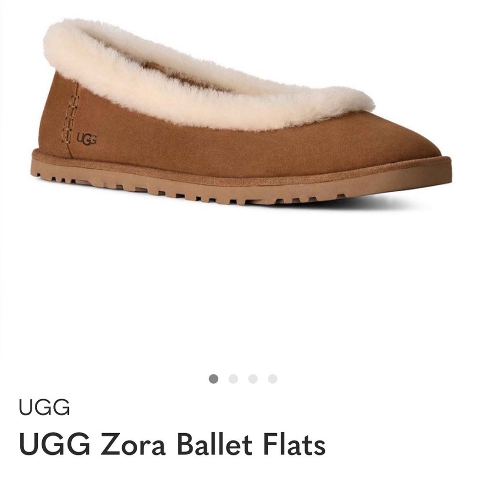 UGG Tan Ballet Flats with Cream Trim